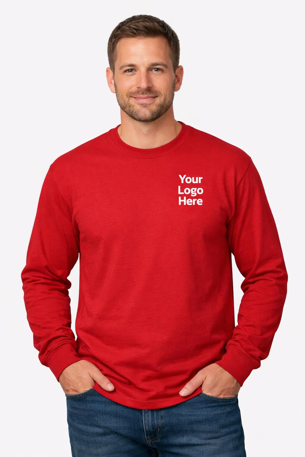 Long Sleeve T-Shirt On Model mockup
